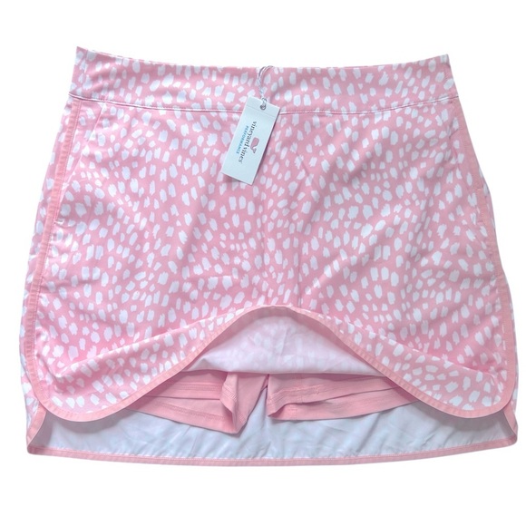 Vineyard Vines Performance Printed 17” Skort Skirt Flamingo Pink White New - Picture 2 of 9
